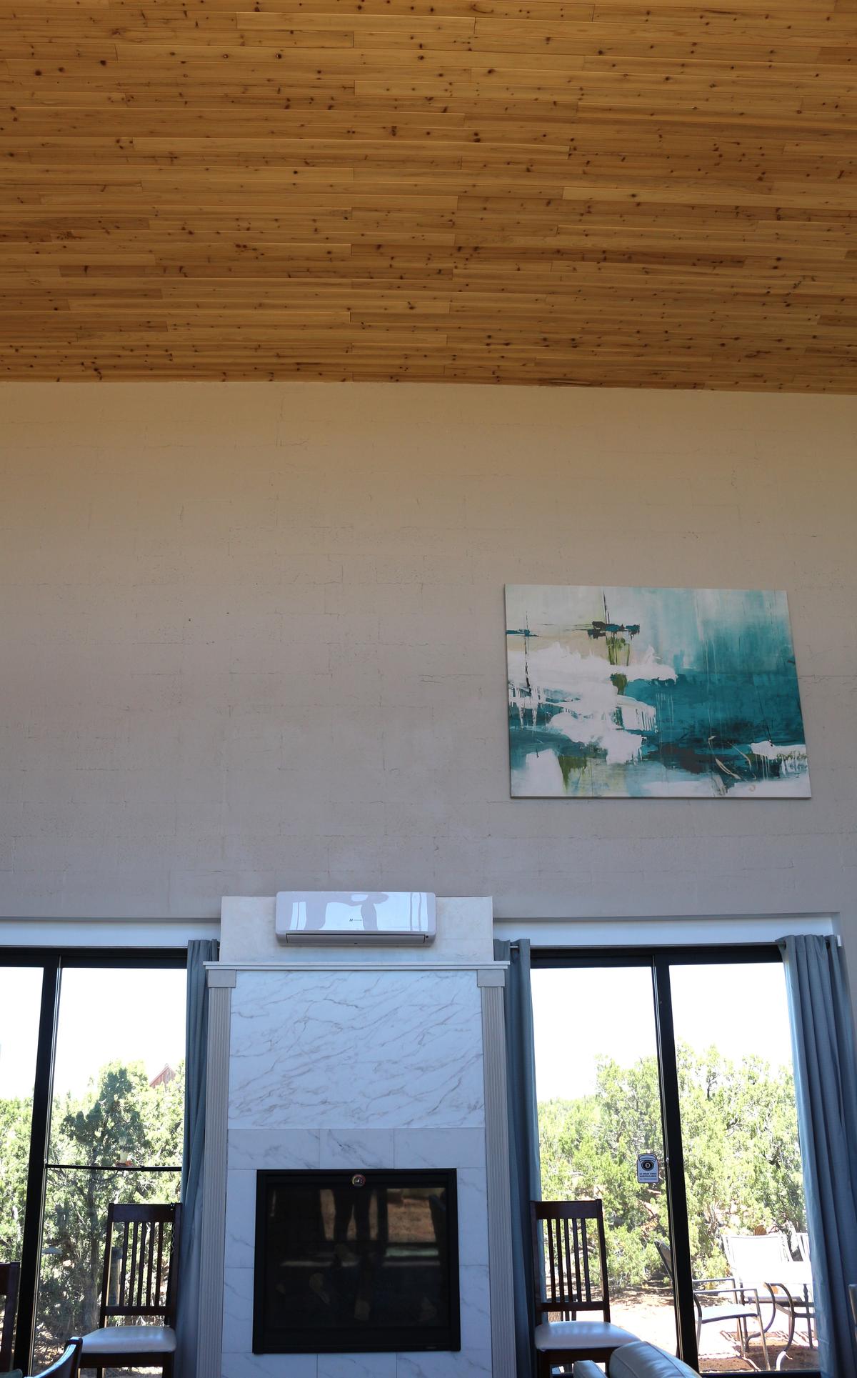 Pacific Cedar Ceiling, Non-Toxic Plaster Wall Finishing