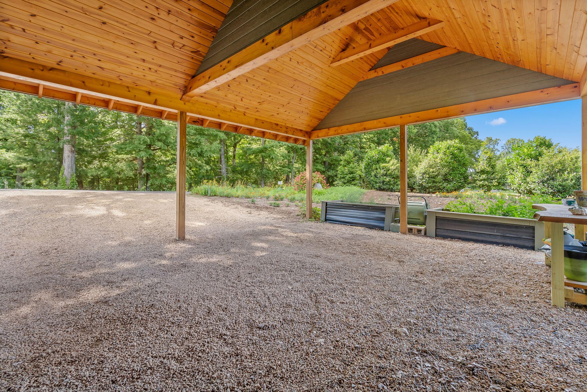 Incredible carport.  Park 2 cars or have shade for a party