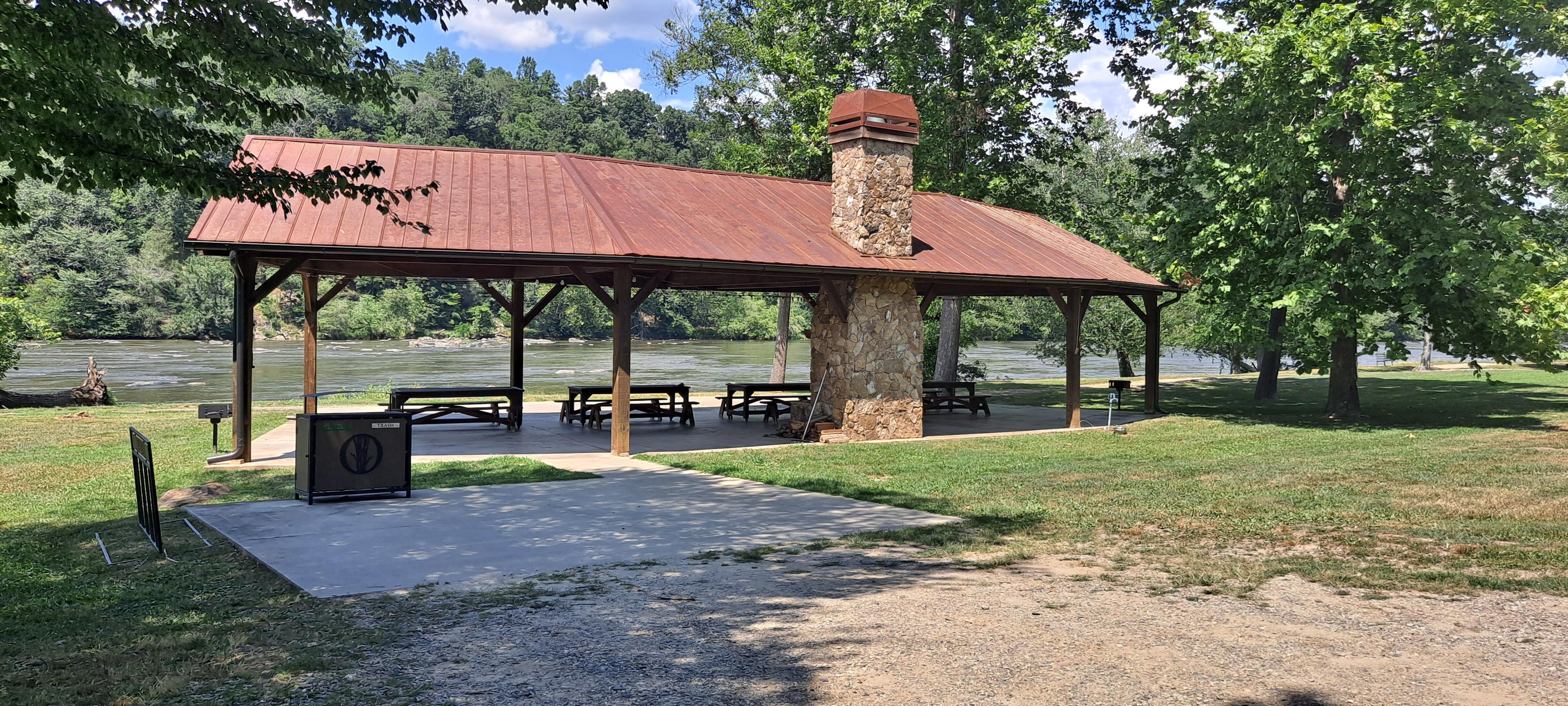 The community pavilion provides space for pot lucks and picnics